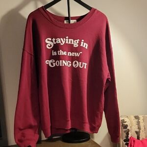 Wound Up Burgundy Crew Neck Sweater